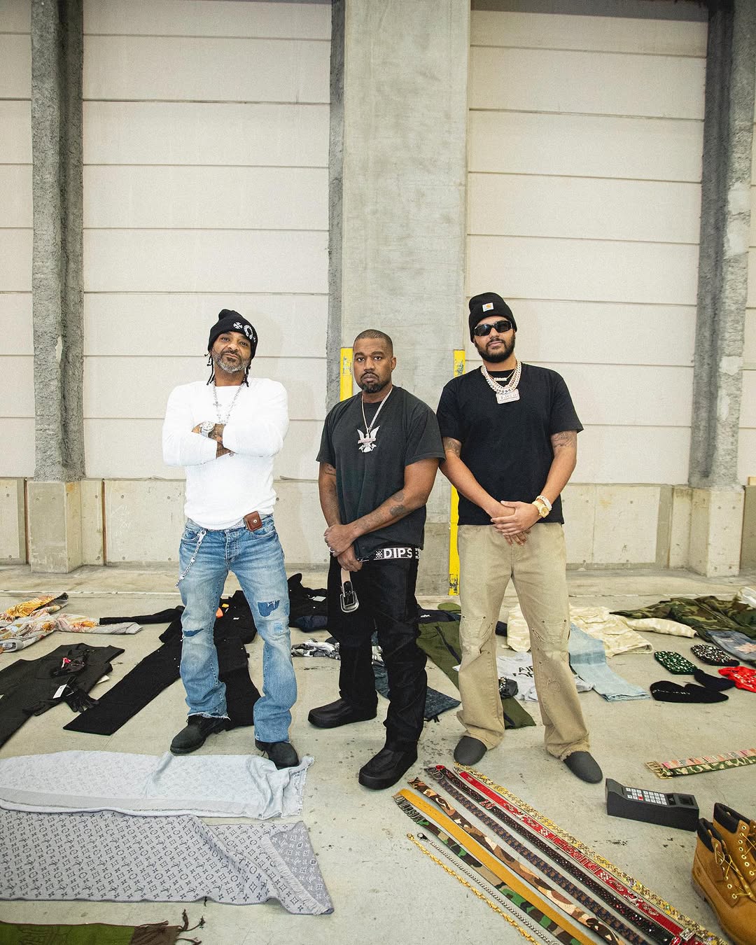 Ye Wears Dipset Chain in New Picture with Jim Jones