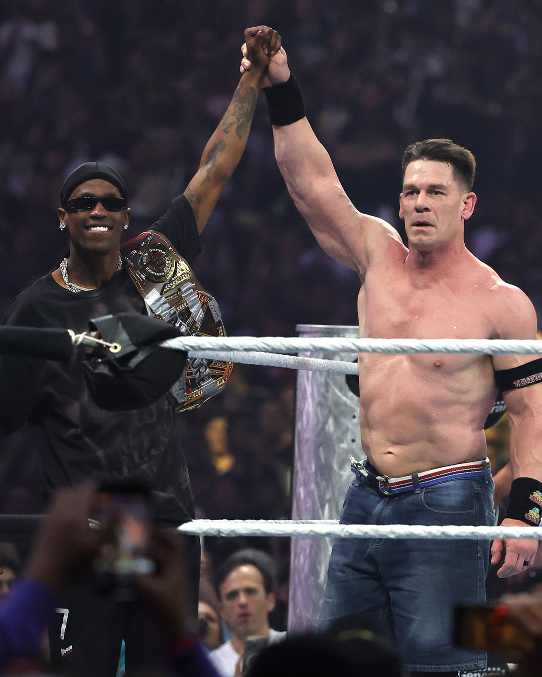 Travis Scott Interferes in WrestleMania Main Event, Helps John Cena Become Champion
